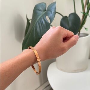 Tory Burch Elegant Gold Bangle Bracelet